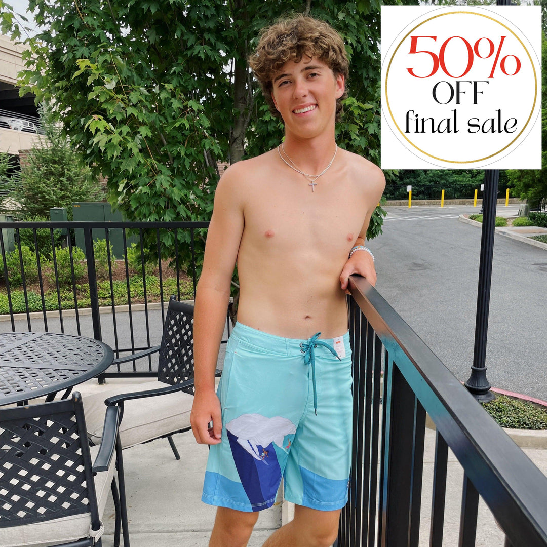 Saxx Betawave Men's 19" Swim Short in Blue Riding Giants-Mens-SAXX-Blue Riding Giants-32-Anna Bella Fine Lingerie, Reveal Your Most Gorgeous Self!