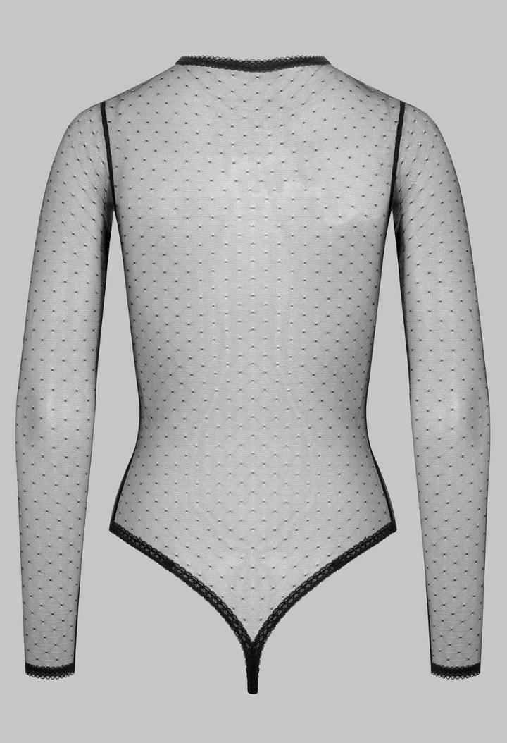 Scandale Inspiration Divine Cross Long-Sleeve Bodysuit 565705-Bodysuit-Not specified-Black-Small-Anna Bella Fine Lingerie, Reveal Your Most Gorgeous Self!