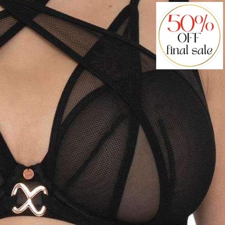 Scantilly Black Magic Plunge Bra ST007101-Bras-Scantilly-Black-32-DD-Anna Bella Fine Lingerie, Reveal Your Most Gorgeous Self!