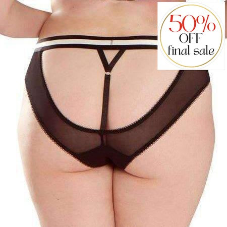 Scantilly Decadence Bare Faced Brief 1117-Anna Bella Fine Lingerie-Monochrome-Large-