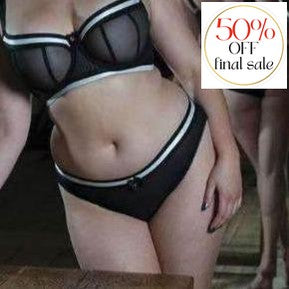 Scantilly Decadence Bare Faced Brief 1117-Anna Bella Fine Lingerie-Monochrome-Large-