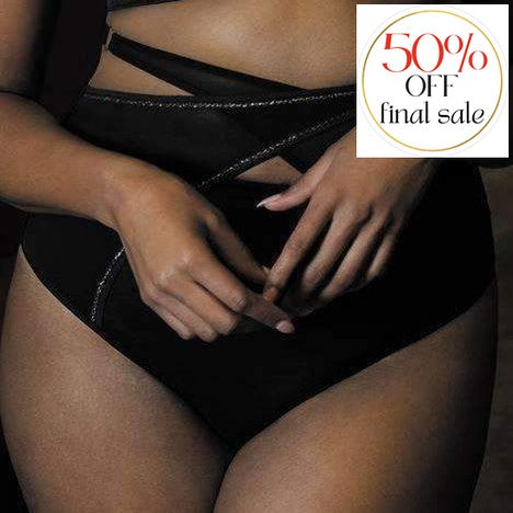 Scantilly Unzipped High Waist Brief 0519-Anna Bella Fine Lingerie-Black-Large-