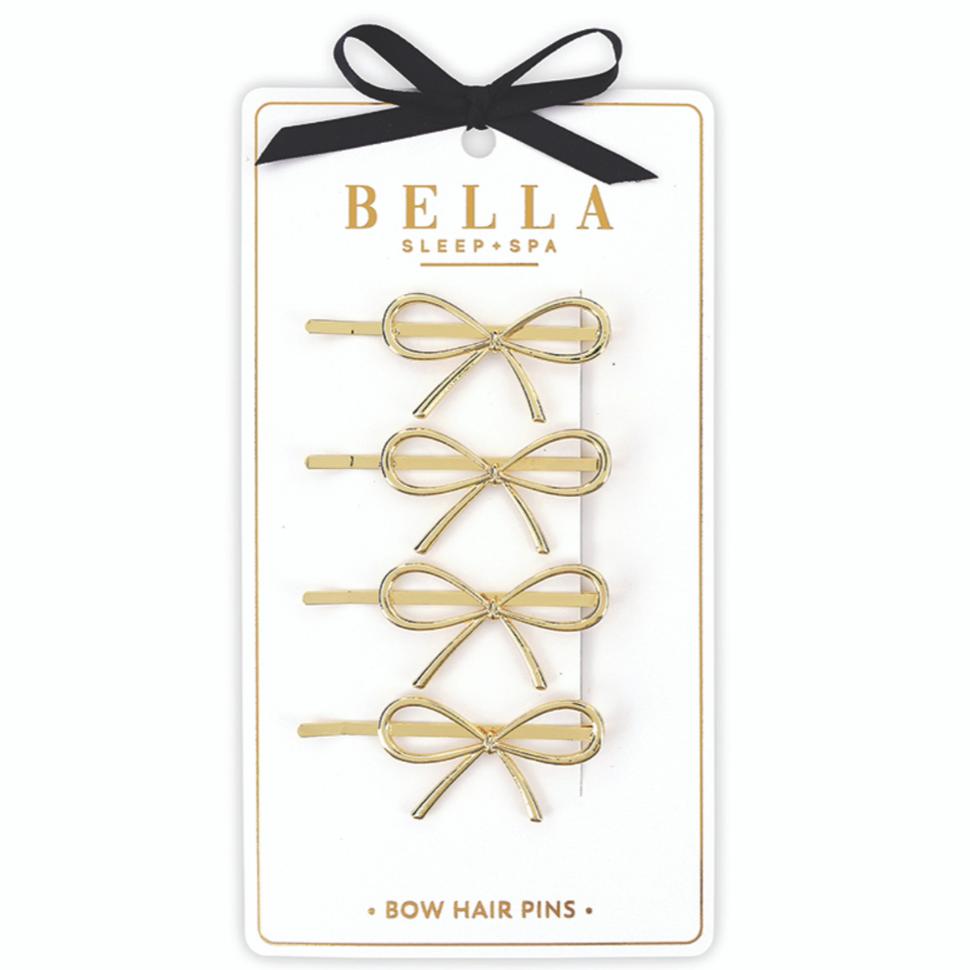 Bella Hair Pins - Set of 4 Gold Bows - R5454-Anna Bella Fine Lingerie-