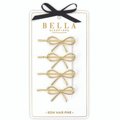 Bella Hair Pins - Set of 4 Gold Bows - R5454-Anna Bella Fine Lingerie-