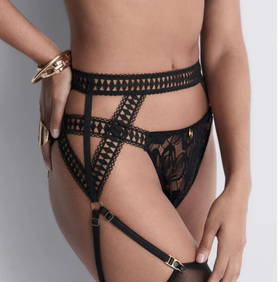 Aubade After Hours Suspender Belt 5I50-Anna Bella Fine Lingerie-Black-XSmall-