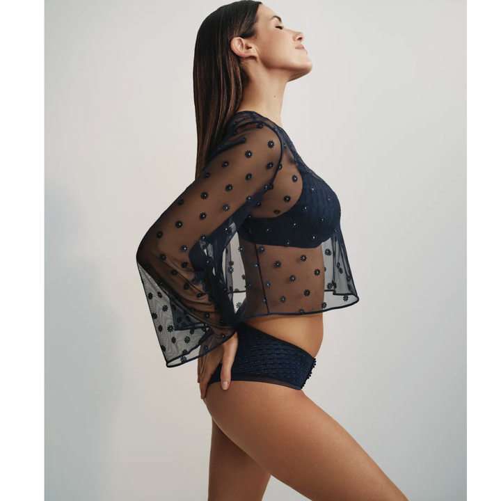 Marie Jo Avero Sheer Top in Velvet Blue 0800419