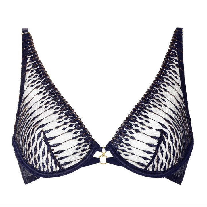 Aubade Voodoo Kiss Ultra Plunge Triangle Bra in Blue Moon 3DN12
