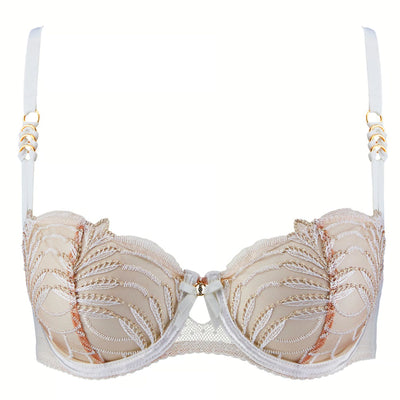 Aubade Hypnolove Half Cup Bra in Gold Feather LDF14-Bras-Aubade-Gold Feather-34-F-Anna Bella Fine Lingerie, Reveal Your Most Gorgeous Self!