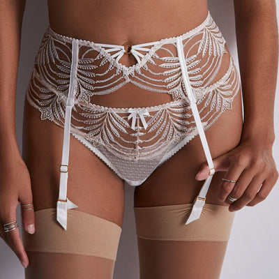 Aubade Hypnolove Suspender Belt LD50 in Gold Feather-Garter Belt-Aubade-Gold Feather-XSmall-Anna Bella Fine Lingerie, Reveal Your Most Gorgeous Self!