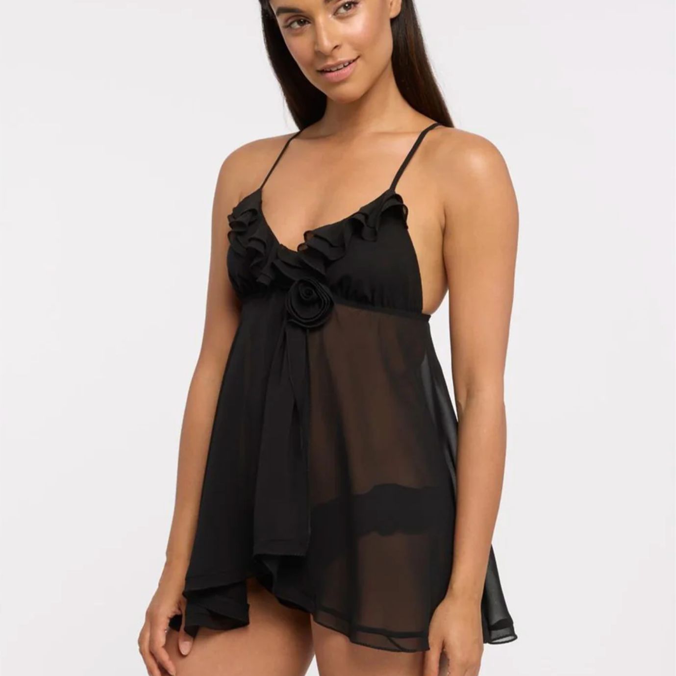 Rya Collection Charleston Babydoll 853-Loungewear-Rya Collection-Black-XSmall-Anna Bella Fine Lingerie, Reveal Your Most Gorgeous Self!