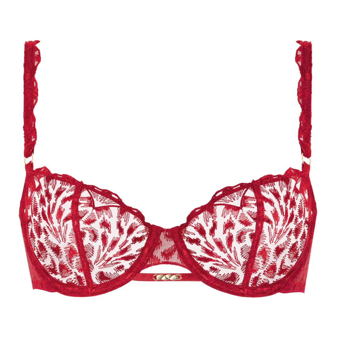 Aubade Crazy in Love Half Cup Bra in Red Delight 5DF14