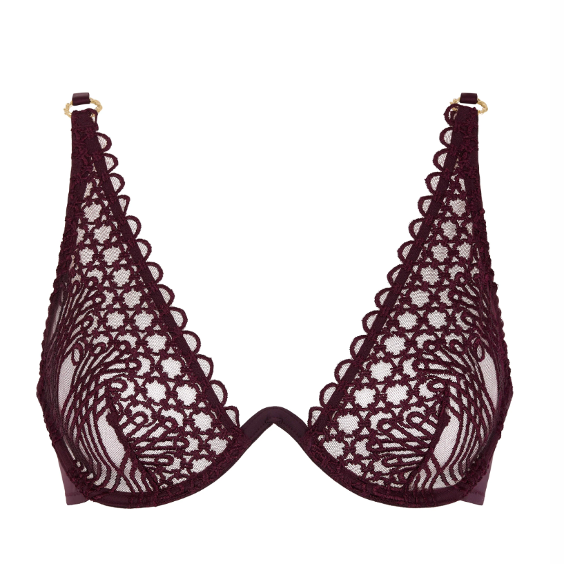 Aubade Eloge Du Desir Single Wire Triangle Bra in Deep Berry 7CM12