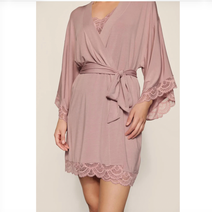 Eberjey Mariana Short Robe R1710KN in Woodrose
