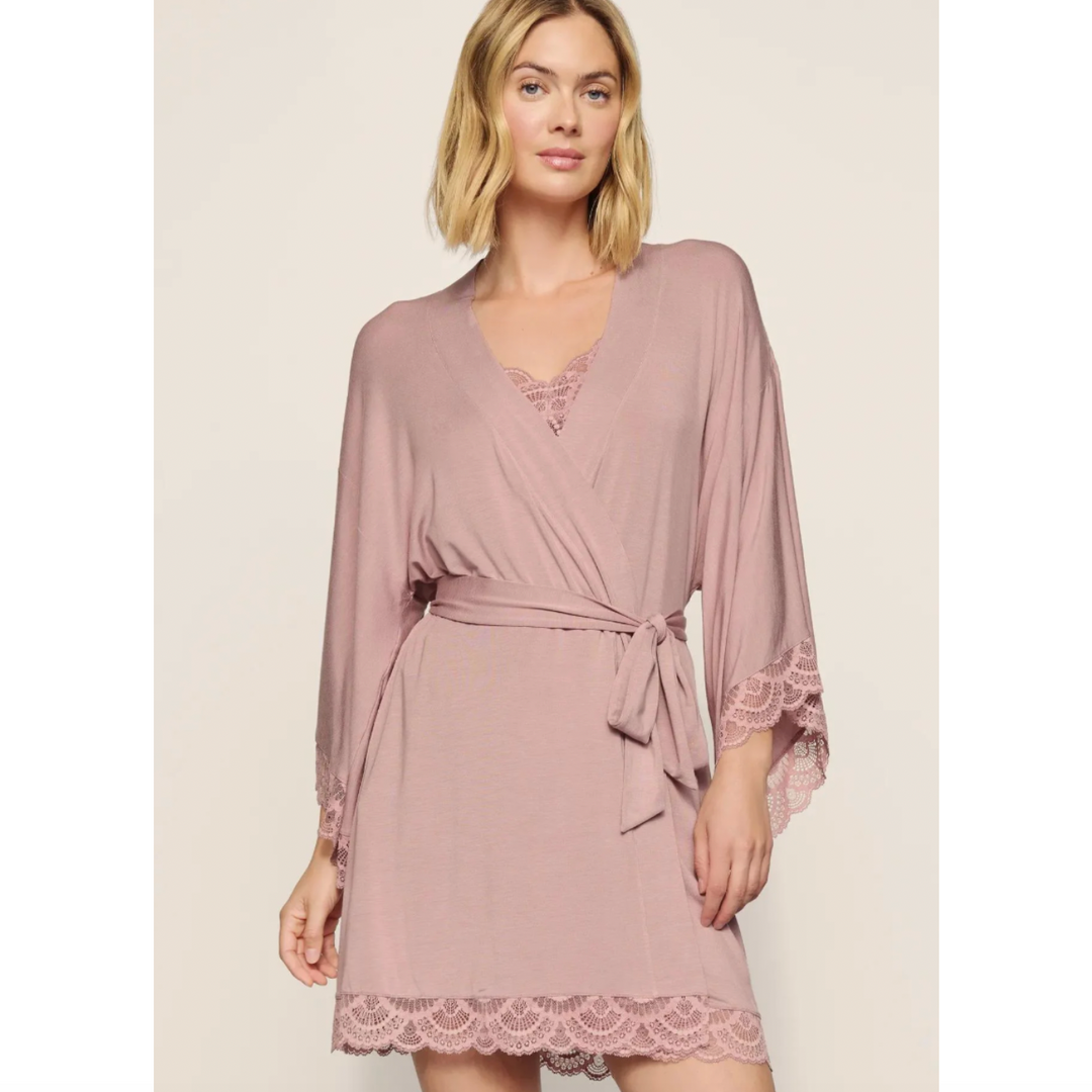 Eberjey Mariana Short Robe R1710KN in Woodrose
