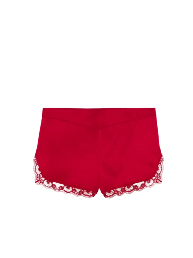 Simone Perele Love Me Silk Cami Short Set in Opera Red 1F8902-8640
