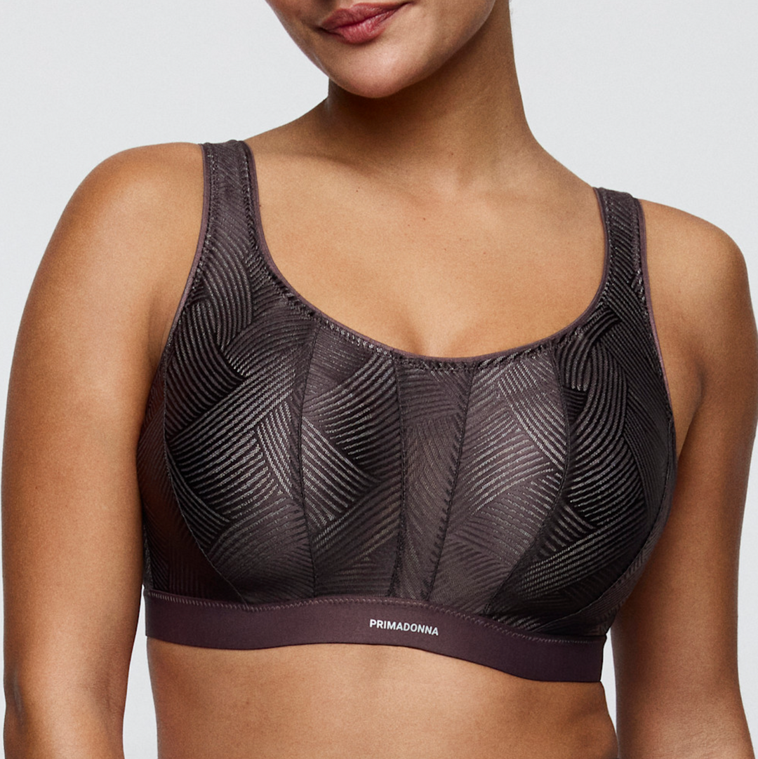 Prima Donna Sport The Game UW Non-Padded Sports Bra in Smokey Taupe 6000510