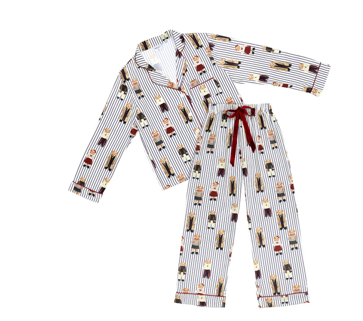 Bella Full Length Bears with Navy Stripe PJ Set T6015