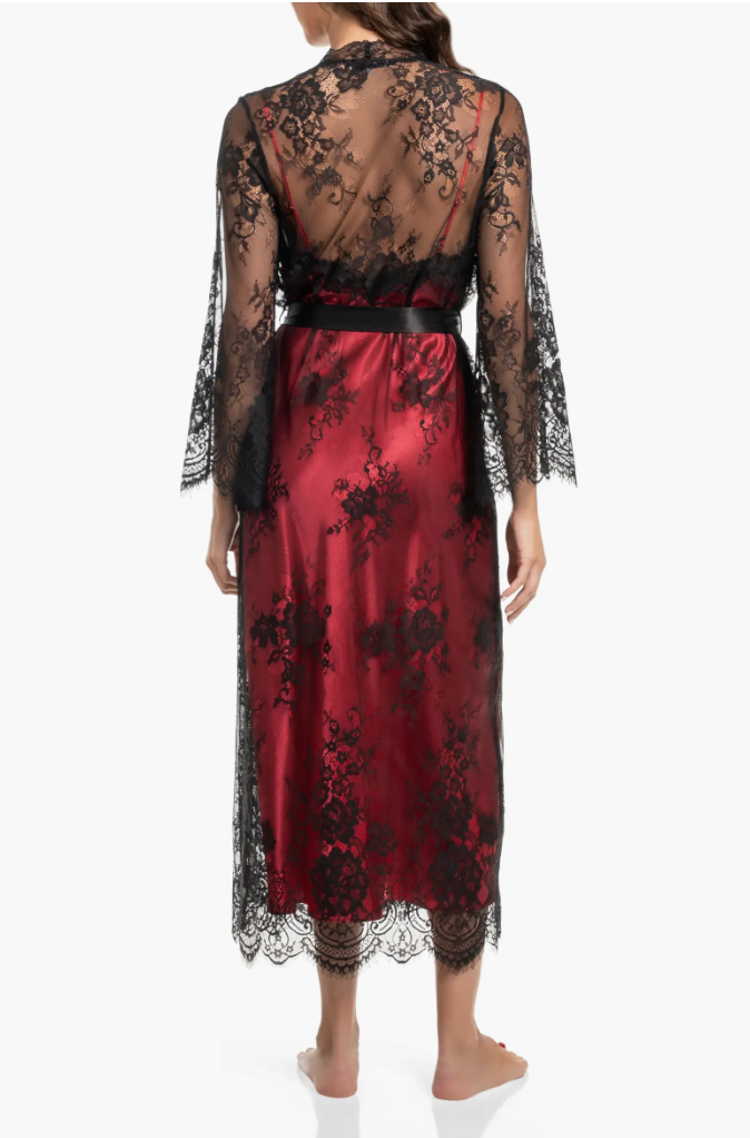 Jonquil Britta Black Lace Robe in Black BTU020