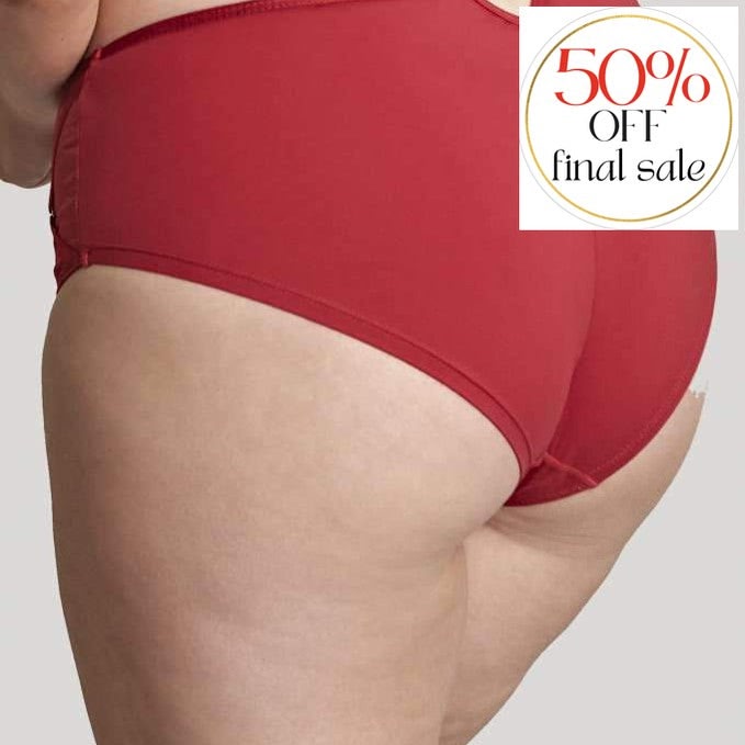 Sculptresse Dionne Midi Brief In Fiery Red 9692-Panties-Sculptresse-Fiery Red-Medium-Anna Bella Fine Lingerie, Reveal Your Most Gorgeous Self!