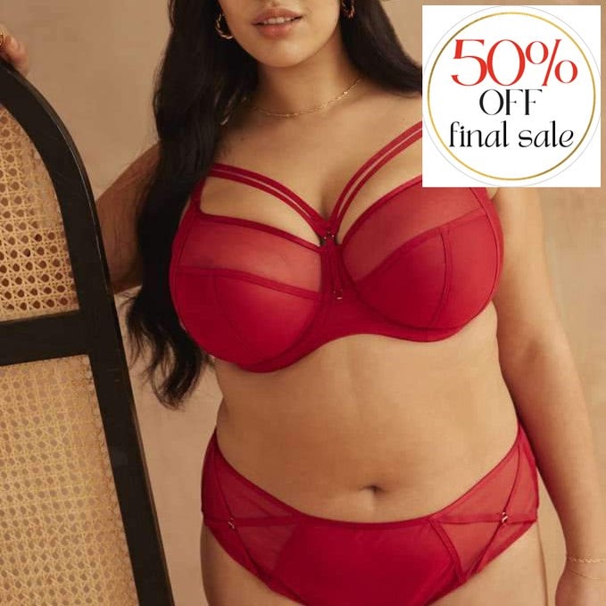 Sculptresse Dionne Midi Brief In Fiery Red 9692-Panties-Sculptresse-Fiery Red-Medium-Anna Bella Fine Lingerie, Reveal Your Most Gorgeous Self!