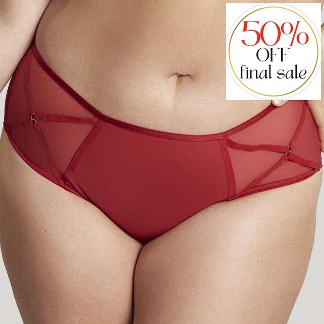 Sculptresse Dionne Midi Brief In Fiery Red 9692-Panties-Sculptresse-Fiery Red-Medium-Anna Bella Fine Lingerie, Reveal Your Most Gorgeous Self!