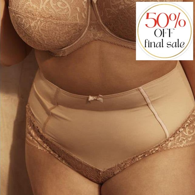 Sculptresse Estel High Waist Brief 9684 in Honey-Panties-Sculptresse-Honey-Large-Anna Bella Fine Lingerie, Reveal Your Most Gorgeous Self!