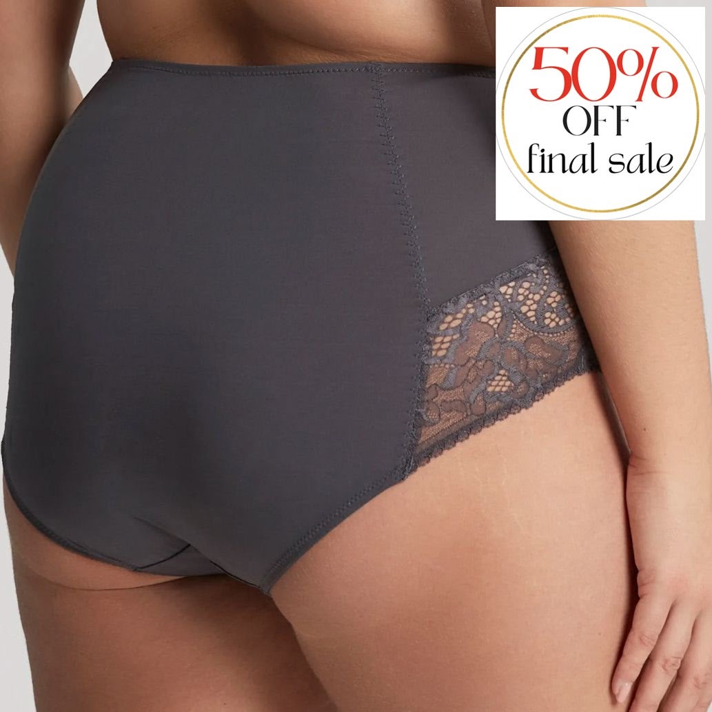 Sculptresse Estel High Waist Brief in Kitten Grey 9684-Panties-Sculptresse-Kitten Grey-Large-Anna Bella Fine Lingerie, Reveal Your Most Gorgeous Self!