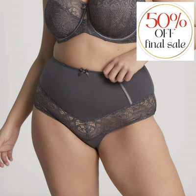 Sculptresse Estel High Waist Brief in Kitten Grey 9684-Panties-Sculptresse-Kitten Grey-Large-Anna Bella Fine Lingerie, Reveal Your Most Gorgeous Self!