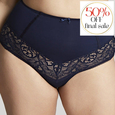 Sculptresse Estel High Waist Brief in Navy 9684-Panties-Sculptresse-Navy-Medium-Anna Bella Fine Lingerie, Reveal Your Most Gorgeous Self!