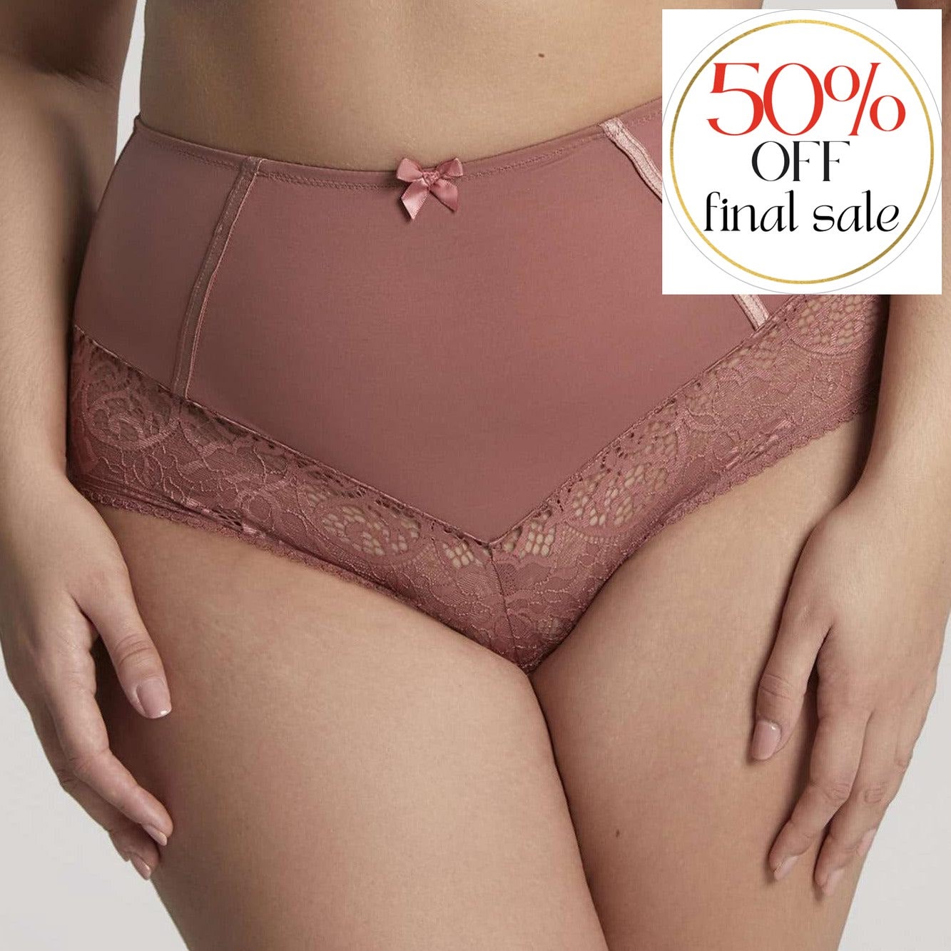 Sculptresse Estel High Waist Brief in Rose Gold 9684-Panties-Sculptresse-Rose Gold-Large-Anna Bella Fine Lingerie, Reveal Your Most Gorgeous Self!