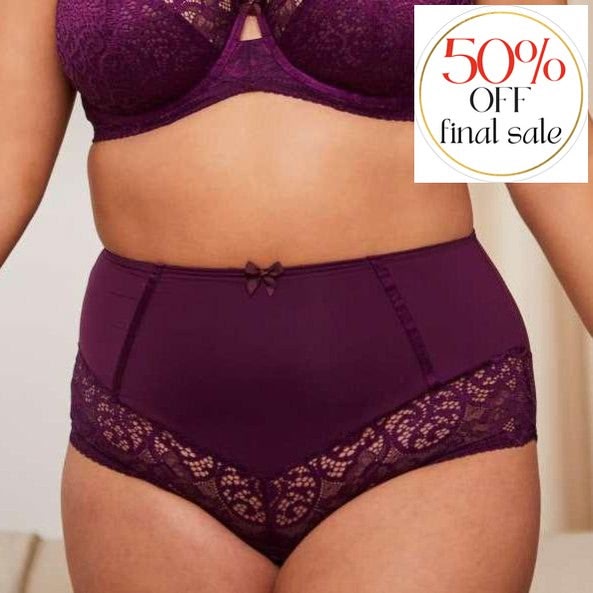 Sculptresse Estel High Waists Brief in Damson 9684-Anna Bella Fine Lingerie-Damson-Large-
