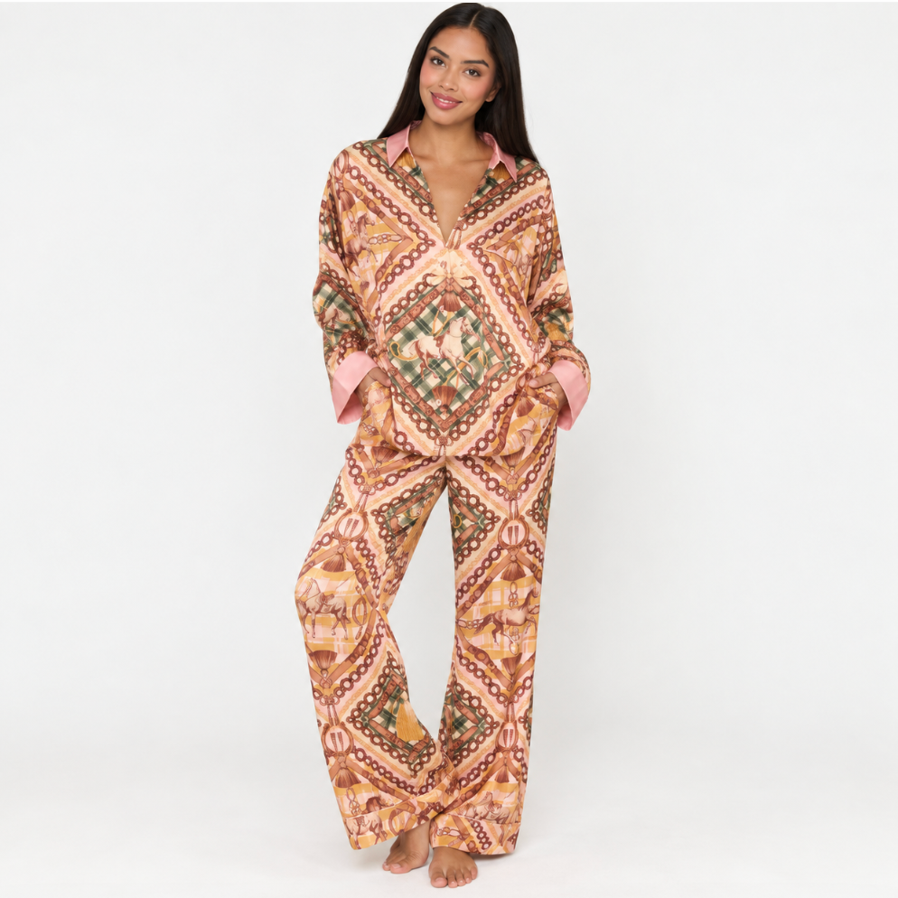 Show Me Your Mumu Saddle Club PJ Set-Sleepwear-Show Me Your Mumu-Saddle Club-XSmall-Anna Bella Fine Lingerie, Reveal Your Most Gorgeous Self!