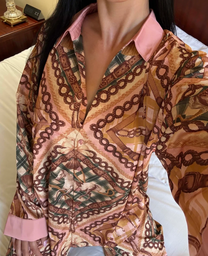 Show Me Your Mumu Saddle Club PJ Set-Sleepwear-Show Me Your Mumu-Saddle Club-XSmall-Anna Bella Fine Lingerie, Reveal Your Most Gorgeous Self!