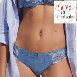 Simone Perele Bloom Tanga 12Y710-Panties-Simone Perele-Denim-XSmall-Anna Bella Fine Lingerie, Reveal Your Most Gorgeous Self!