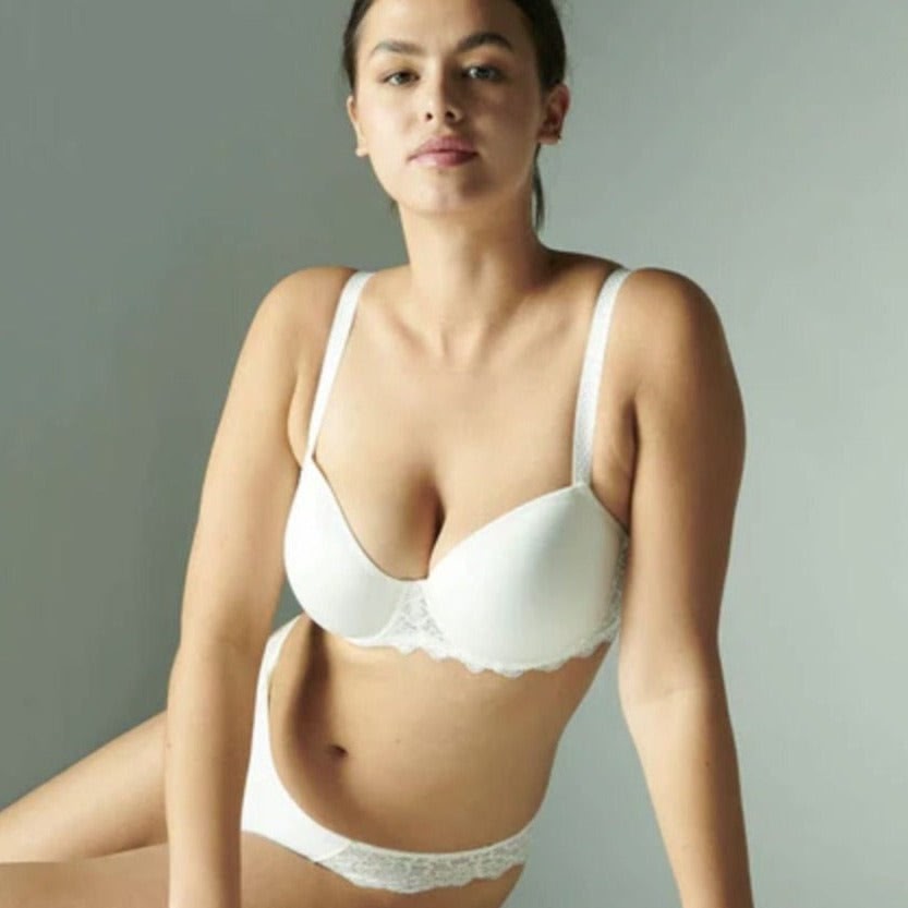 Simone Perele Caresse 3D Demi Cup Bra in Ivory 12A343-Bras-Simone Perele-Ivory-38-D-Anna Bella Fine Lingerie, Reveal Your Most Gorgeous Self!