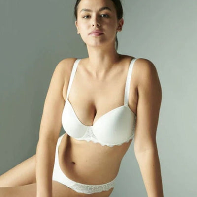 Simone Perele Caresse 3D Demi Cup Bra in Ivory 12A343-Bras-Simone Perele-Ivory-38-D-Anna Bella Fine Lingerie, Reveal Your Most Gorgeous Self!
