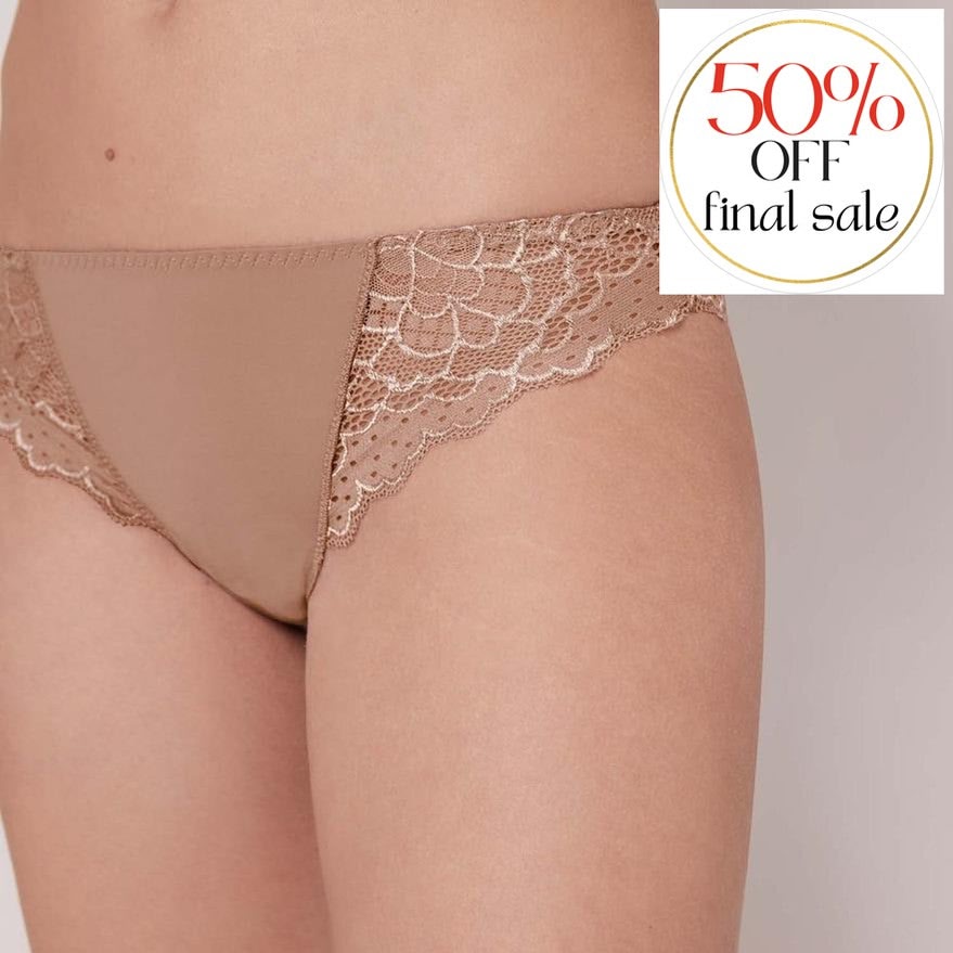 Simone Perele Caresse Bikini Brief in Nutmeg 12A770-Panties-Simone Perele-Nutmeg-Large-Anna Bella Fine Lingerie, Reveal Your Most Gorgeous Self!