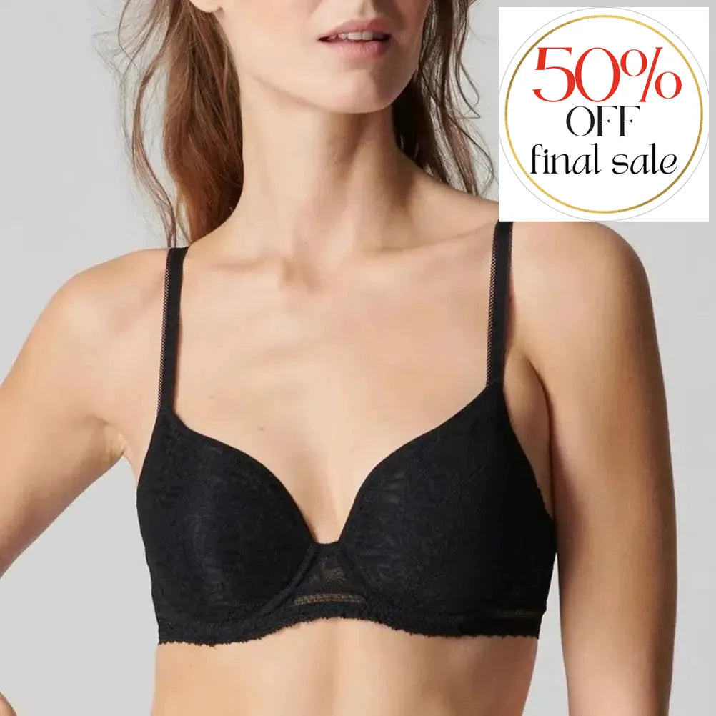 Simone Perele Comete 3D Plunge Bra in Black 12S316-Bras-Simone Perele-Black-34-C-Anna Bella Fine Lingerie, Reveal Your Most Gorgeous Self!