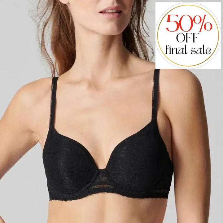 Simone Perele Comete 3D Plunge Bra in Black 12S316-Bras-Simone Perele-Black-34-C-Anna Bella Fine Lingerie, Reveal Your Most Gorgeous Self!