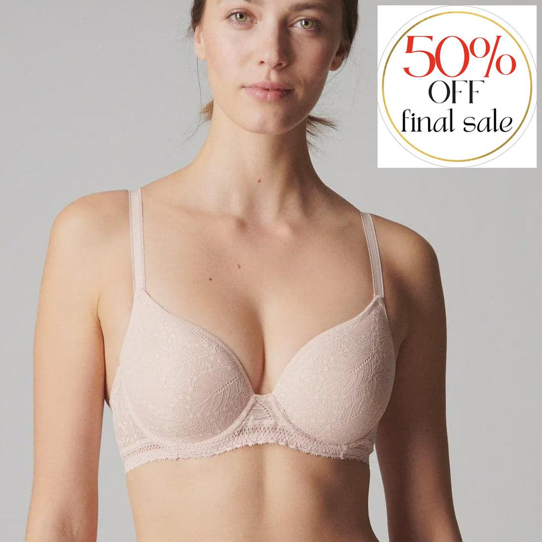 Simone Perele Comete 3D Plunge Bra in Pink Sand 12S316-Bras-Simone Perele-Pink Sand-34-D-Anna Bella Fine Lingerie, Reveal Your Most Gorgeous Self!