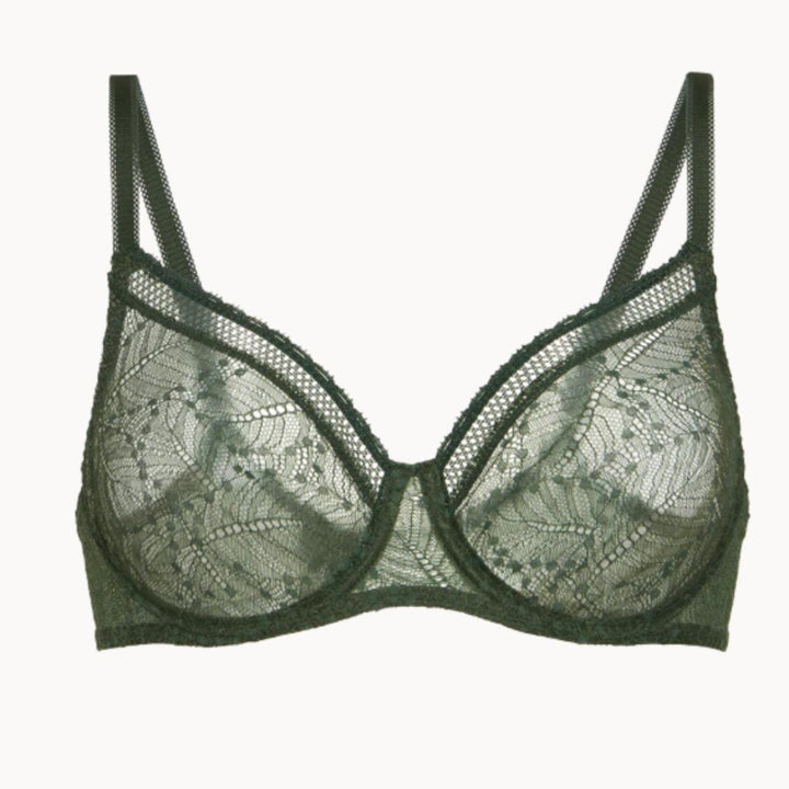 Simone Perele Comete Molded Lace Cup Bra in Icon Green 12S324-Bras-Simone Perele-Icon Green-30-E-Anna Bella Fine Lingerie, Reveal Your Most Gorgeous Self!