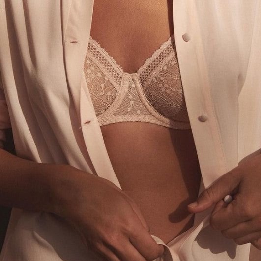 Simone Perele Comete Molded Lace Full Cup Bra in Pink Sand 12S324-Bras-Simone Perele-Pink Sand-30-E-Anna Bella Fine Lingerie, Reveal Your Most Gorgeous Self!