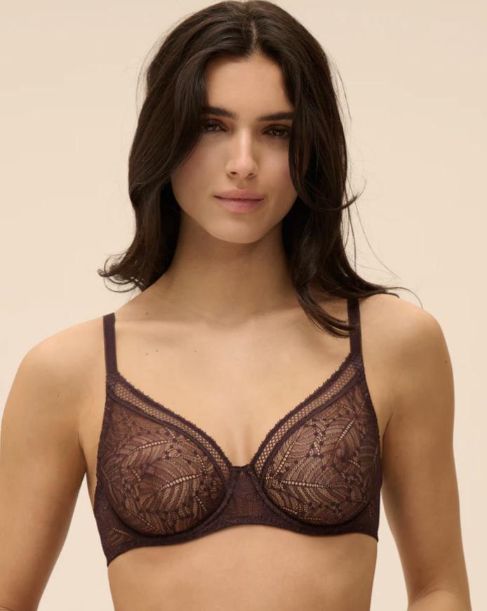 Simone Perele Comete Molded Lace Full Cup Bra in Plum 12S324-Anna Bella Fine Lingerie-Plum-32-D