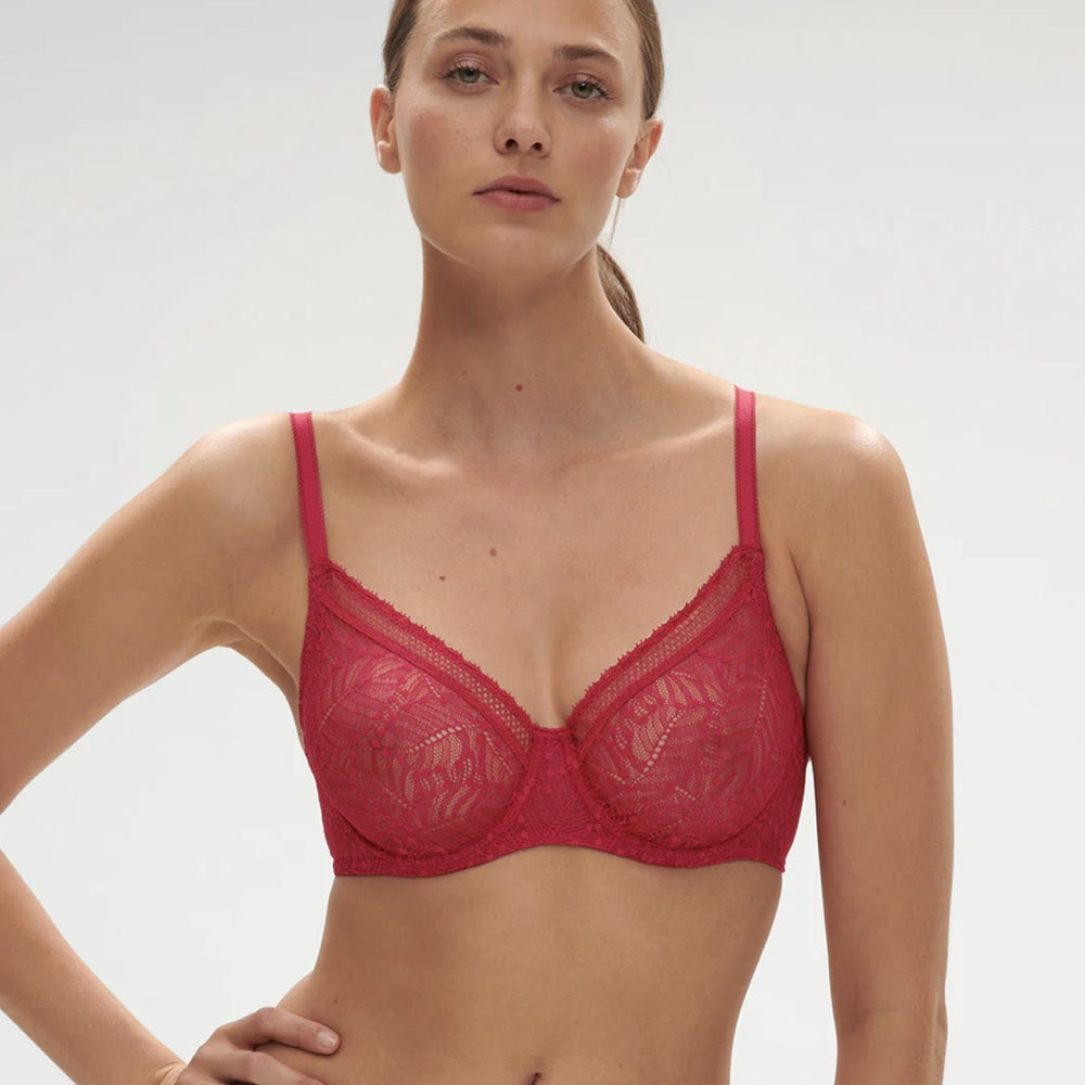 Simone Perele Comete Molded Lace Full Cup Bra in Ruby 12S324-Bras-Simone Perele-Ruby-34-C-Anna Bella Fine Lingerie, Reveal Your Most Gorgeous Self!