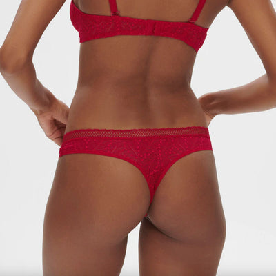 Simone Perele Comete Tanga in Ruby 12S710-Panties-Simone Perele-Ruby-XSmall-Anna Bella Fine Lingerie, Reveal Your Most Gorgeous Self!