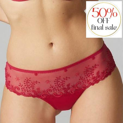 Simone Perele Delice Boyshort in Cranberry 12X630-Panties-Simone Perele-Cranberry-XSmall (1)-Anna Bella Fine Lingerie, Reveal Your Most Gorgeous Self!