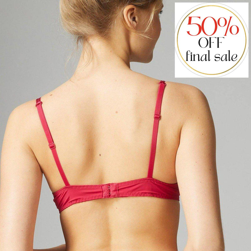Simone Perele Delice Demi Cup Bra in Cranberry 12X330-Bras-Simone Perele-Cranberry-32-B-Anna Bella Fine Lingerie, Reveal Your Most Gorgeous Self!