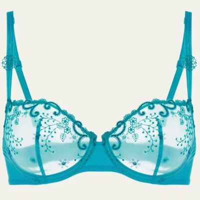 Simone Perele Delice Half Cup Bra 12X330 in Atoll Blue-Bras-Simone Perele-Atoll Blue-32-C-Anna Bella Fine Lingerie, Reveal Your Most Gorgeous Self!