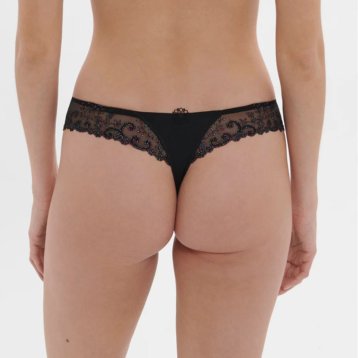 Simone Perele Delice Thong in Noir Gem12X700-Panties-Simone Perele-Noir Gem-XSmall-Anna Bella Fine Lingerie, Reveal Your Most Gorgeous Self!