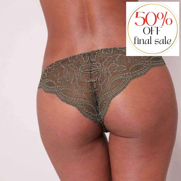 Simone Perele Eden Tanga 12E710-Panties-Simone Perele-Safari-Small (2)-Anna Bella Fine Lingerie, Reveal Your Most Gorgeous Self!